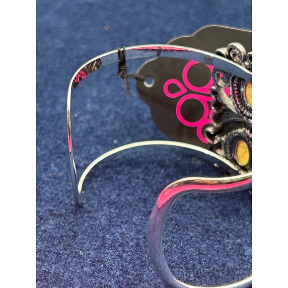 Paparazzi Mojave Flower Girl Yellow Stone Cuff Bracelet With Silver Floral boho - Picture 4 of 6